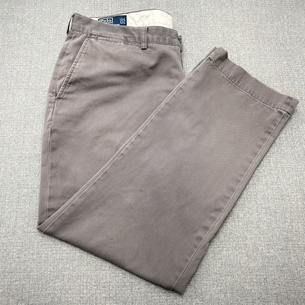 Polo Ralph Lauren Suffield Pants Mens 38x29 Gray Chino‎ Cotton Tagged 40x32